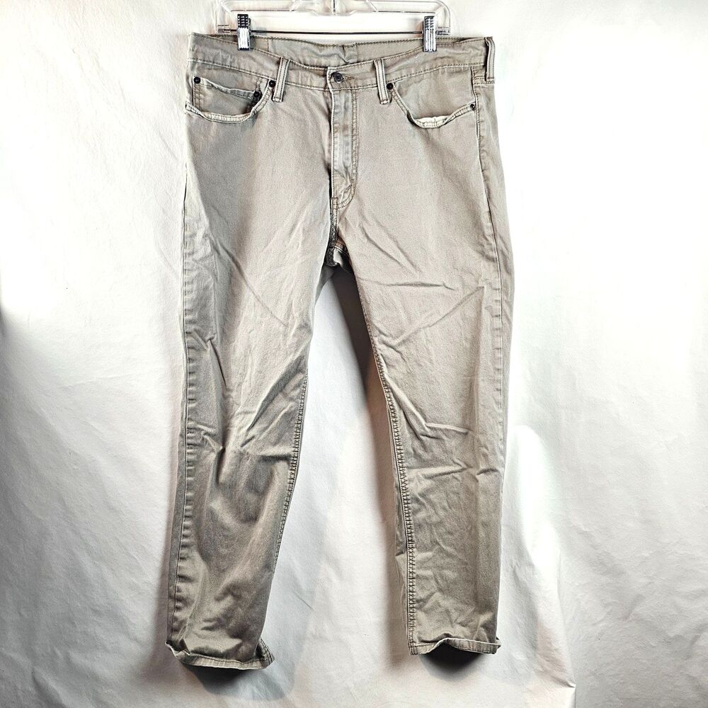 Levis 541 Jeans Mens 36x30 Khaki Athletic Taper Stretch Casual Pants Beige